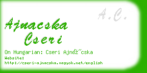 ajnacska cseri business card